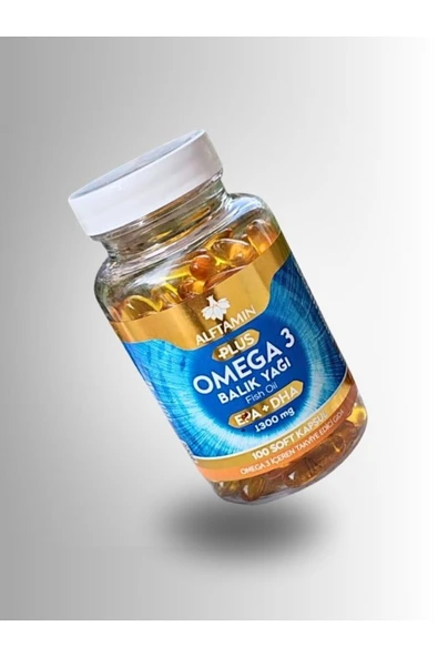 ALFTAMİN Omega 3 100 Softgel Kapsül EPA+DHA Fish Oil Takviye Edici Gıda 1300mg ürün görseli 1