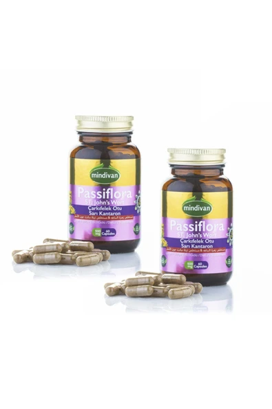 Mindivan Çarkıfelek Otu  Kantaron Ekstreli Passiflora Kapsül 2 Adet ürün görseli 1