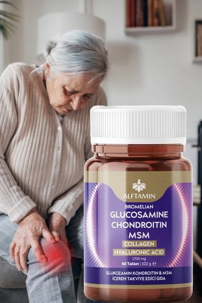 ALFTAMİN Glukozamin 60 Tablet Glucosamıne Chondroıtın MSM Kollajen Hyluronik Asit ürün görseli 1