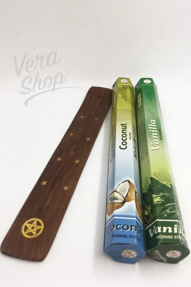 Flute Tütsü 2 Çeşit Hindistan Cevizi, Vanilya Ve Tütsü Kayığı 40 Adet Tütsü Çubuğu ürün görseli 1