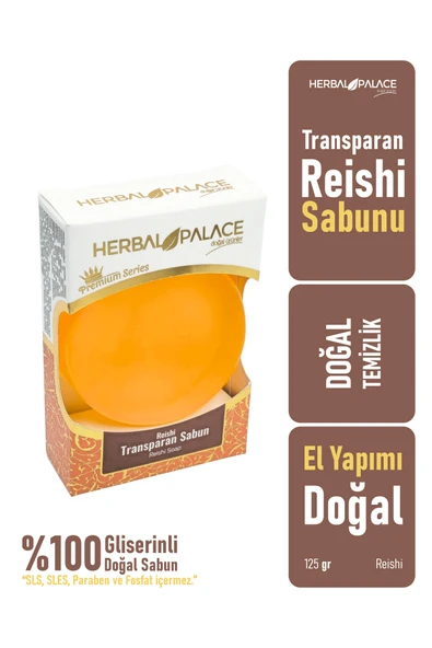 Herbal Palace Reishi Transparan Sabun & Akne Karşıtı & Yenileyici & El Yapımı Gliserinli ürün görseli 1