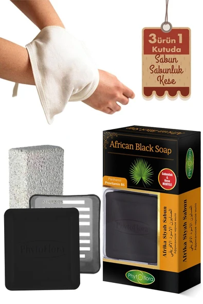 Phytoflora African Black Sabunu Ve Banyo Kesesi, Katı Sabunluk ürün görseli 1