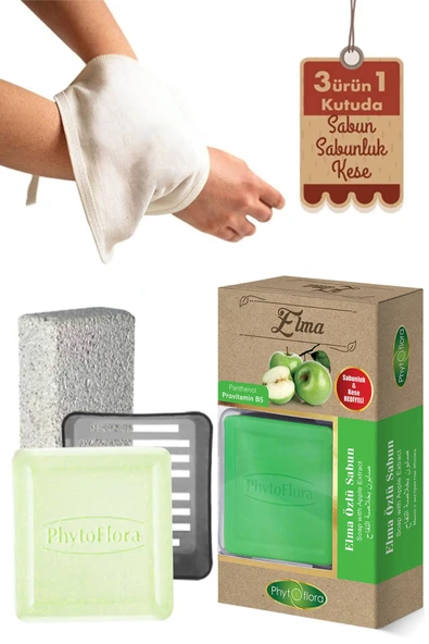 Phytoflora Elma Sabunu Ve Banyo Kesesi, Katı Sabunluk ürün görseli 1