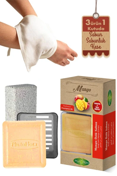 Phytoflora Mango Sabunu Ve Banyo Kesesi, Katı Sabunluk ürün görseli 1