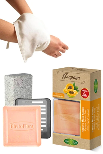 Phytoflora Papaya Sabunu Ve Banyo Kesesi, Katı Sabunluk ürün görseli 1