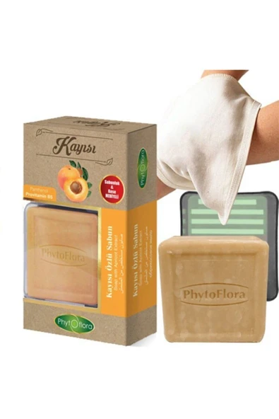 Phytoflora Kayısı Özlü Sabun 125 gr (Sabunluk ve Kese Hediyeli) ürün görseli 1