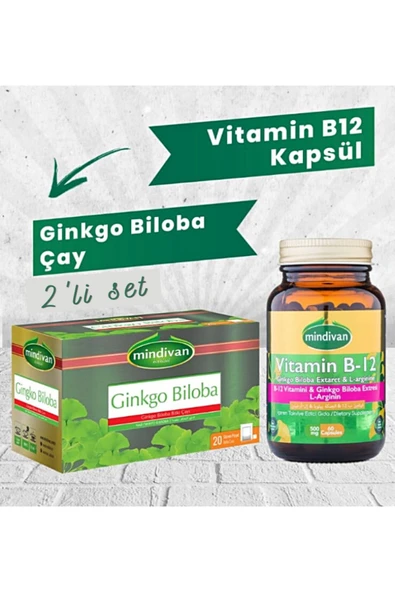 Mindivan Vitamin B12 Kapsül Ve Ginkgo Biloba Çay ürün görseli 1