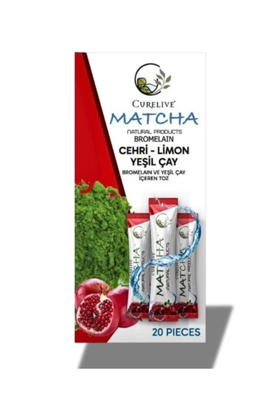 CURELIVE Matcha Detox Bromelain Nar Aromalı Detox Burner Form Maça ürün görseli 1