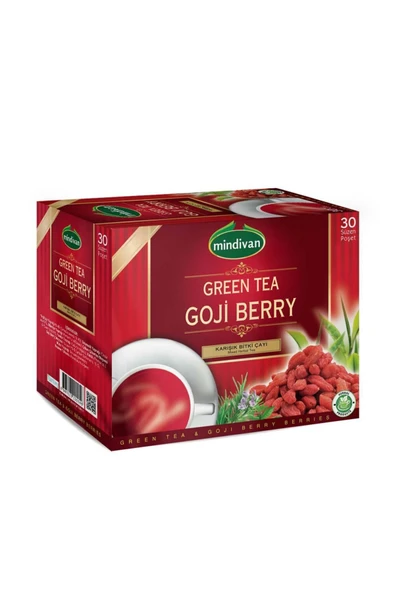 Mindivan Yeşil Çay Goji Berry Karışık Bitki Çayı 30 Lu Süzen Poşet ürün görseli 1