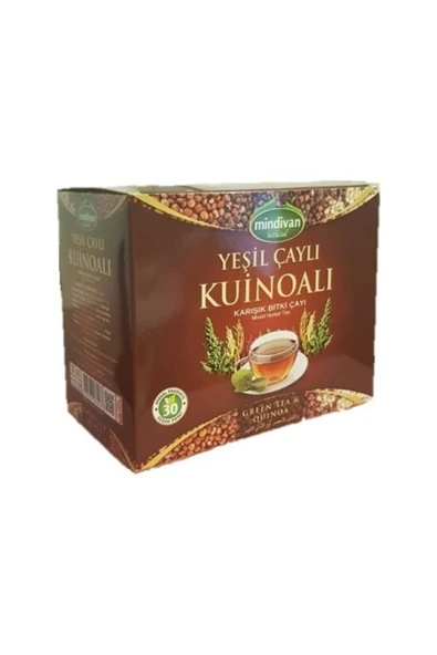 Mindivan Yeşil Çaylı Kinoa Karışık Bitki Çayı 30 Süzen Poşet ürün görseli 1