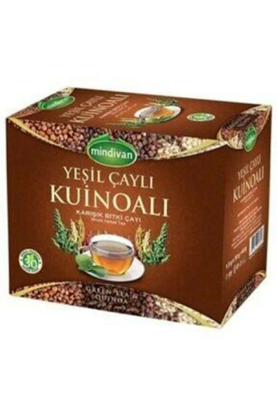 mindiva Yeşil Çaylı Kinoalı Karışık Bitki Çayı 30 Lu Süzen Poşet ürün görseli 1