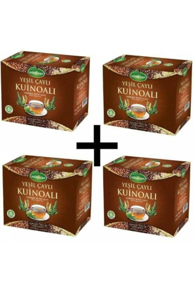 Mindivan Yeşil Çaylı Kinoa Karışık Bitki Çayı 30 Süzen Poşet 4 Kutu Çay-4 ürün görseli 1