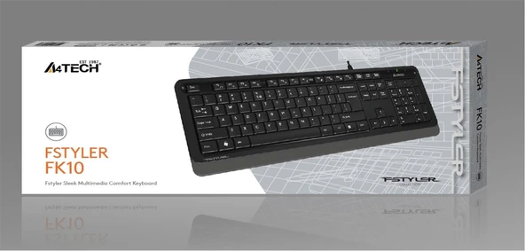 A4 Tech Fk10 Q Usb Fsytyler Gri Tr Fn-Multimedya Klavye ürün görseli 1