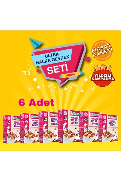 Dr.Gluten Ultra Halka Set ( Organik Sebze Ve Meyve Sulu Halka Tahıl Gevreği X6 Adet) ürün görseli 1