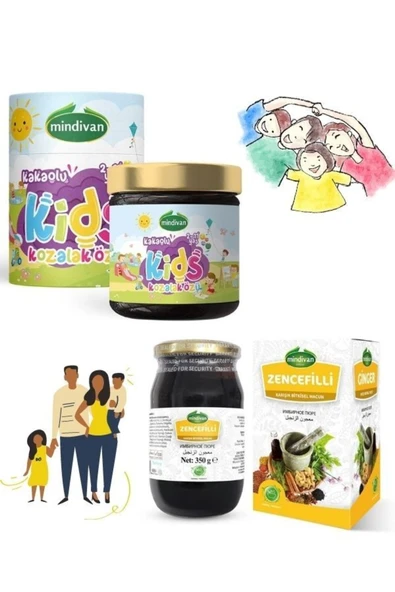 Mindivan Kids Çocuklar Için Kozalak Macunu 240 G + Büyükler Için Zencefilli Macun 420 G ürün görseli 1