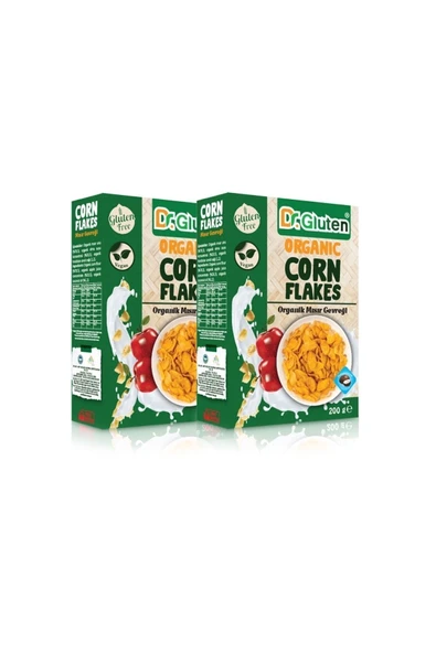 Dr.Gluten Dr. Gluten Glutensiz Organik Vegan Mısır Gevreği 200 G ( Hindistancevizi Yağlı ) X2 Adet ürün görseli 1
