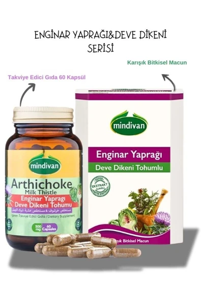 Mindivan Artichoke Enginar Ekstreli & Devedikeni Kapsül + Enginar Macunu ürün görseli 1