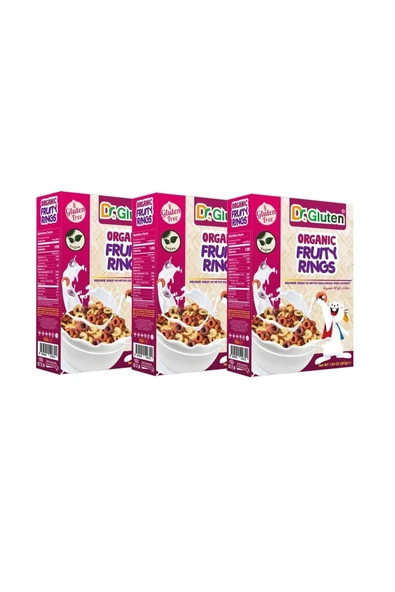 Dr.Gluten Dr. Gluten Organik Glutensiz Sebze Ve Meyve Sulu Halka Tahıl Gevreği 225 G X3 Adet ürün görseli 1