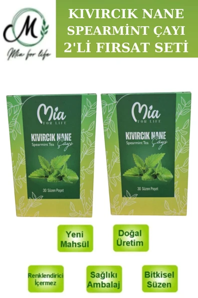 Mia For Life Kıvırcık Nane Çayı Spearmint Tea 30 Süzen 2'li Fırsat Paketi ürün görseli 1