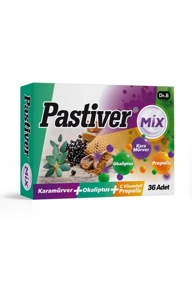 Pastiver Mix Karamürver + Okaliptus + C Vitaminli Propolis Pastil 36'lı Paket ürün görseli 1