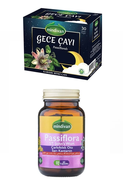 Mindivan Iyi Geceler Çayı Ve Passiflora Çarkıfelek Otu Ve Kantaron Ekstreli Kapsül ürün görseli 1