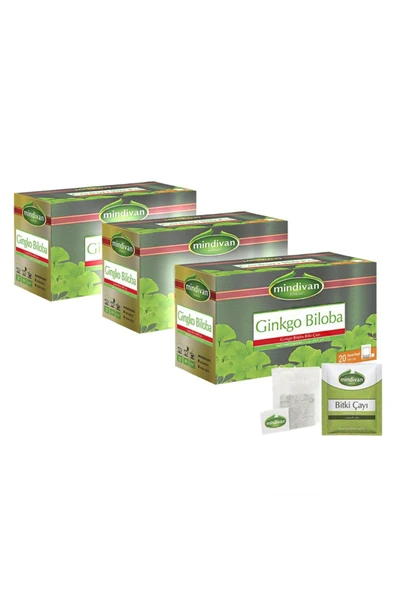 Mindivan Ginkgo Biloba Çayı 20'li Bitki Çayı X 3 Adet ürün görseli 1
