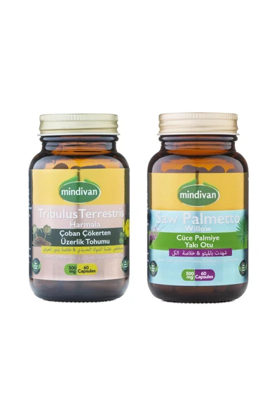 Mindivan Tribulus Terrestris Çoban Çökerten + Saw Palmetto Cüce Palmiye Erkek Form Set ürün görseli 1