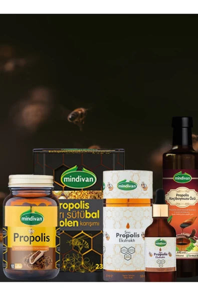 Mindivan Propolis İçeren Takviye Edici Gıda Propolis Serisi 4lü ürün görseli 1