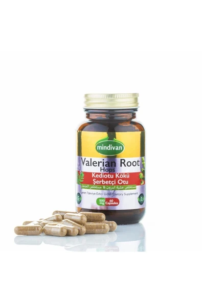 Mindivan Valerian Root Kediotu Kökü Şerbetçi Otu Kapsül 500 mg 60 Kapsül ürün görseli 1