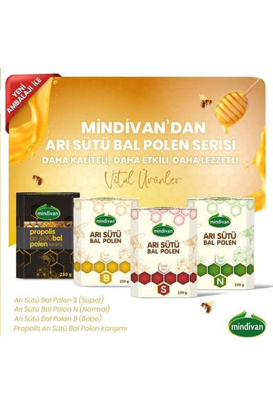 Mindivan Propolis Arı Sütü Bal Polen Karışımı 230g - Resim 2