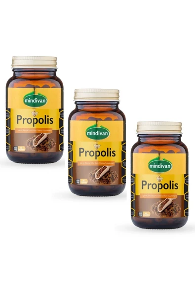 Mindivan Propolis Ekstraklı 500 Mg 60 Kapsül X3 Adet ürün görseli 1
