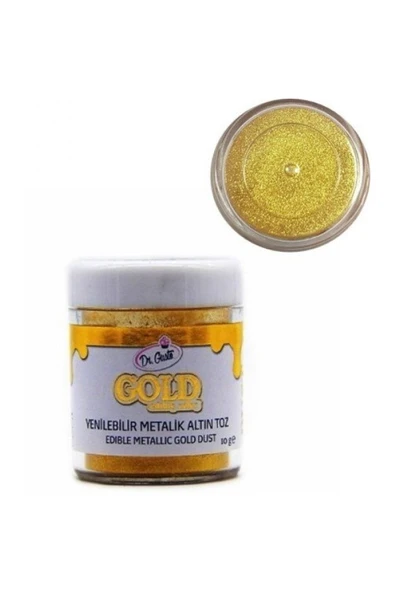 Dr. Gusto Yenilebilir Parlak Altın Metalik Toz Boya 10 gr ürün görseli 1