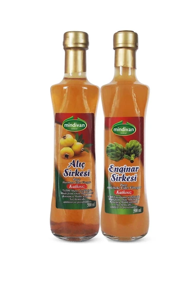 Mindivan Doğal Enginar Sirkesi 500 Ml, Alıç Sirkesi 500 Ml ürün görseli 1