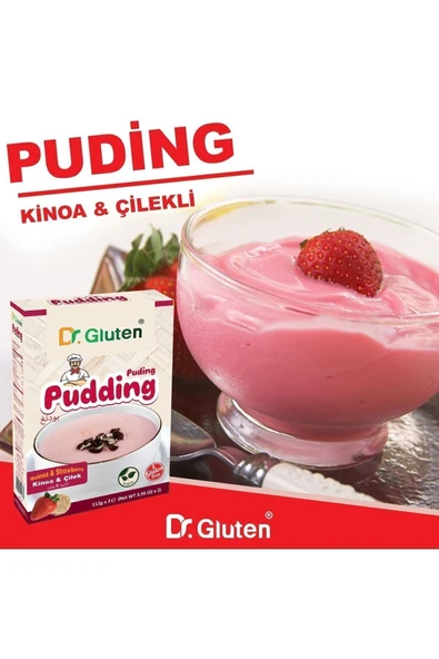 Dr.Gluten Dr. Gluten Glutensiz Çilekli Kinoalı Puding 112 G ürün görseli 1