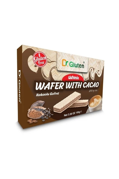 Dr.Gluten Dr. Gluten Glutensiz Kakaolu Gofret 100 G ürün görseli 1