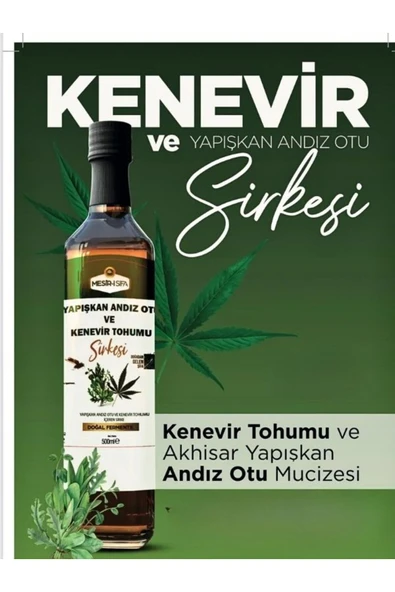 aleyna baharat Yapışkan Andız Otu Sirkesi Kenevir Sirke 500 ml ürün görseli 1