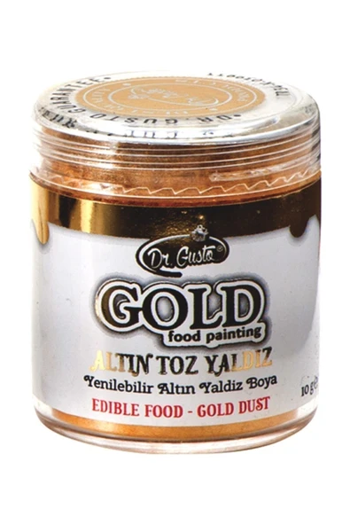 Dr. Gusto Yenilebilir Metalik Toz Altın Yaldızlı Gold Boya 10 gr ürün görseli 1