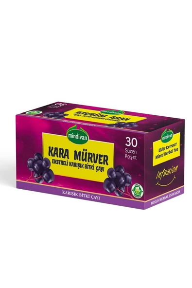 Mindivan Kara Mürver Ekstreli Karışık Bitki Çayı 1.5 gr x 30 Süzen Poşet ürün görseli 1