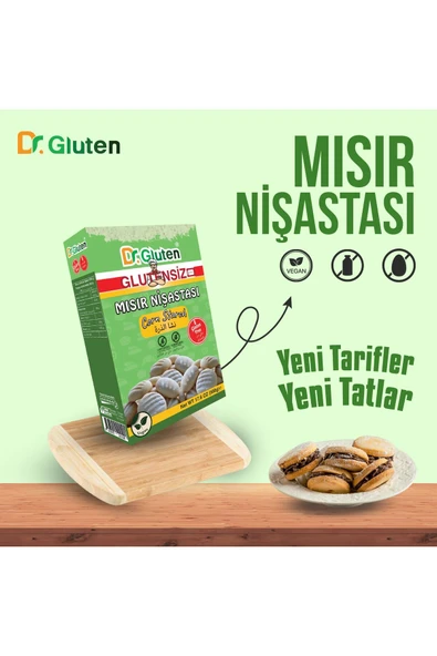 Dr.Gluten Glutensiz Mısır Nişaştası 500 Gr Corn Starch Laktozsuz Yumurtasız ürün görseli 1
