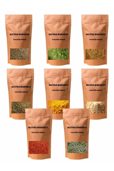 Aleyna Bitkisel Maxi Baharat Seti 100 gr 8li ürün görseli 1