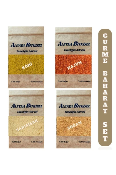 Aleyna Bitkisel Gurme Baharat Set Köri Kajun Sarımsak Soğan ürün görseli 1