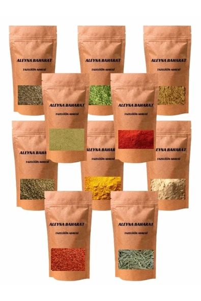 Aleyna Bitkisel Baharat Seti 10 Çeşit Lüx Baharat Seti 100 G Paketlerde ürün görseli 1