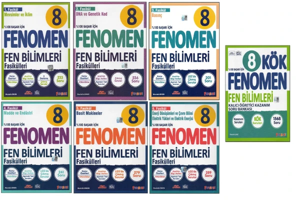 FENOMEN 8.SINIF FEN FASİKÜLLERİ+FENOMEN KÖK FEN BİLİMLERİ (7 KİTAP) ürün görseli 1