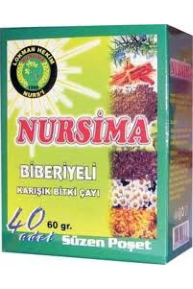 Doğal 2 Adet Nursima Biberiyeli Çay 40 Lı Süzen Poşet Yeni Tarihli ürün görseli 1
