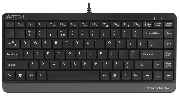 A4 Tech FK11 Q Usb Kablolu Mm Mini Gri Siyah Klavye ürün görseli 1