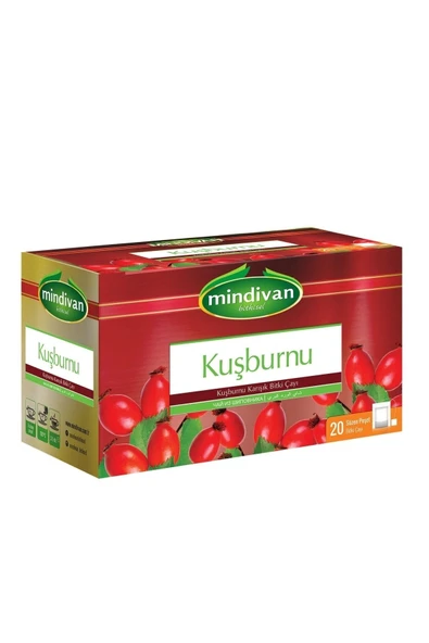 Mindivan Kuşburnu Karışık Bitki Süzen Poşet Çay 20'li ürün görseli 1