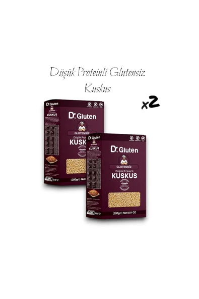 Dr.Gluten Glutensiz Kuskus 2 ADET Düşük Proteinli Vegan Ve Laktozsuz 250 G ürün görseli 1