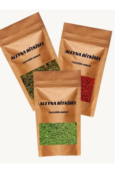 Aleyna Bitkisel Ipek Pulbiber, Kekik, Nane 3'lüsü 100 gr ürün görseli 1
