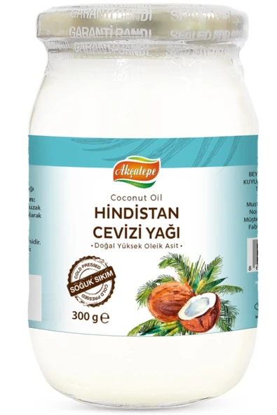 akçatepe Soğuk Sıkım Doğal Hindistan Cevizi Yağı 300 ml ürün görseli 1