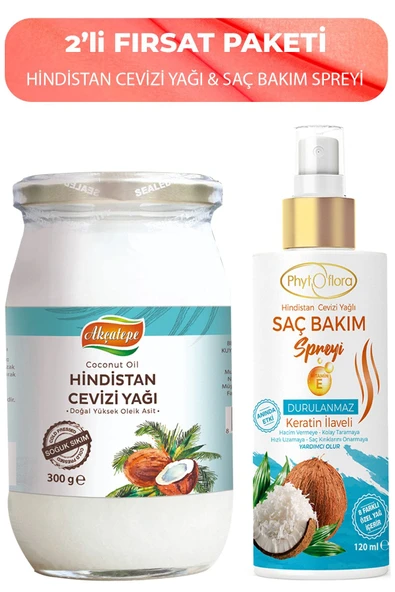 Phytoflora Soğuk Sıkım Katı Hindistan Cevizi Yağı Ve Yıpranmış Kuru Saçlar Için Saç Bakım Spreyi ürün görseli 1